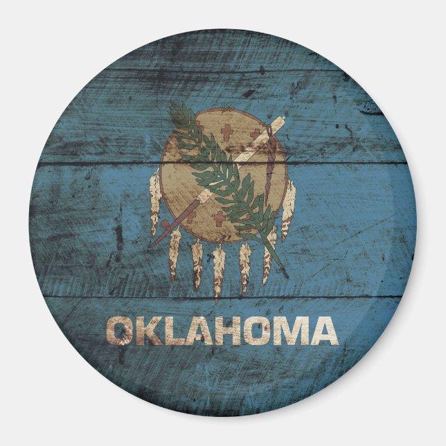 Íman Bandeira do Estado de Oklahoma no Velho Grão de Ma (Frente)