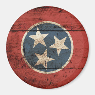 Íman Bandeira do estado de Tennessee na grão de madeir