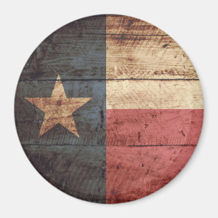 Íman Bandeira do estado de Texas na grão de madeira