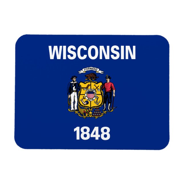 Íman Bandeira do Estado de Wisconsin (Horizontal)