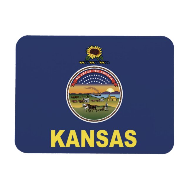 Íman Bandeira do Estado do Kansas, EUA (Horizontal)
