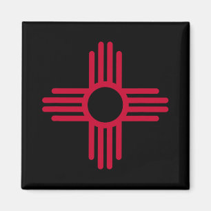 Íman Bandeira do Estado do Novo México Símbolo Zia Band