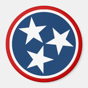 Íman Bandeira do Estado do Tennessee Azul Estrelas Bran