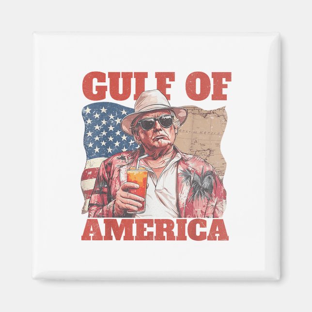 Íman Bandeira Do Golfo Da América Dos Eua Funny Usa (Frente)