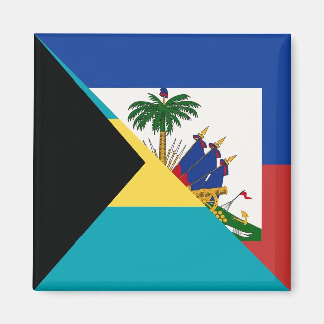 Íman Bandeira do Haiti Bahamas | Bandeira de Half Haiti (Frente)