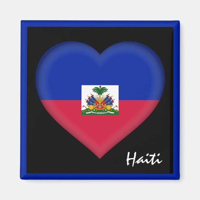 Íman Bandeira do Haiti e Heart Haiti feriado/esportes (Frente)