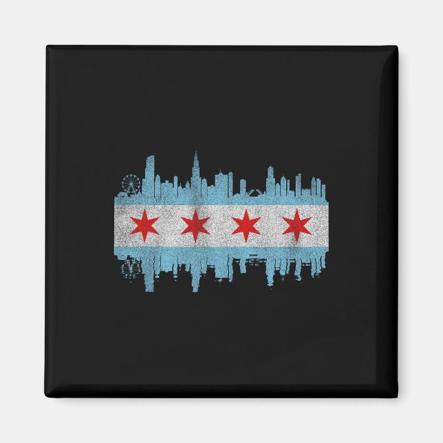 Íman Bandeira do Horizonte de Chicago - Cidade de Chica (Frente)