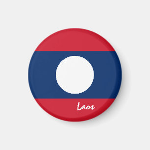 Íman Bandeira do Laos e Ásia - fãs de viagem/esportes