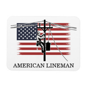 Íman Bandeira do Lineman Americano – Trabalho de Eletri
