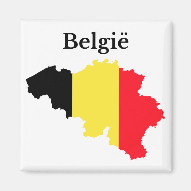 Íman Bandeira do Mapa da Bélgica (Holandês) (Frente)