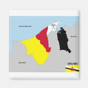 Íman bandeira do mapa do país de brunei