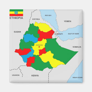 Íman bandeira do mapa do país de Etiópia