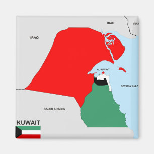 Íman bandeira do mapa do país de kuwait