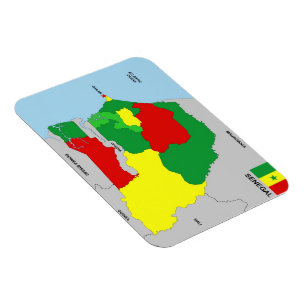 Íman bandeira do mapa do país de senegal