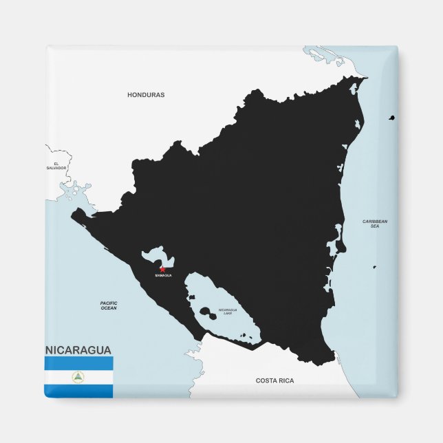 Íman bandeira do mapa político do país nicaragua (Frente)