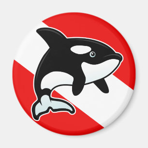 Íman Bandeira do mergulho da orca dos desenhos animados