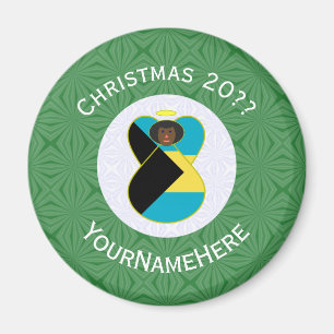 Íman Bandeira do Natal do Anjo Negro das Bahamas Person