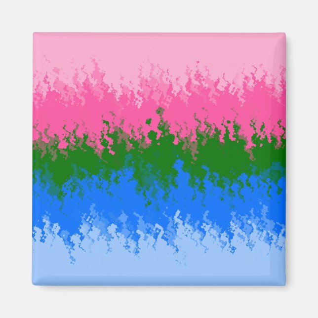Íman Bandeira do Orgulho Abstrato Omnirromântico Trippy (Frente)