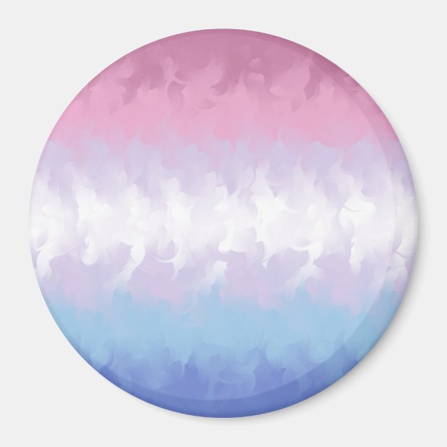 Íman Bandeira do Orgulho Bigênero Abstrato Pastel Boho  (Frente)