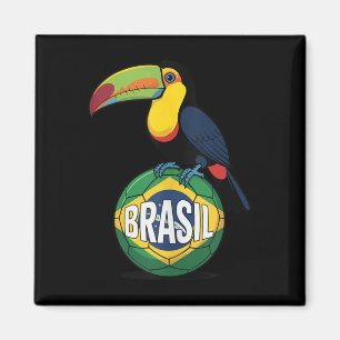 Íman Bandeira do Orgulho do Brasil Toucan Bola de Futeb