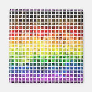 Íman Bandeira do Orgulho Gay Colorida Xadrez Boho Excên