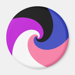 Íman Bandeira do Orgulho Genderfluid Abstrata Espiral B
