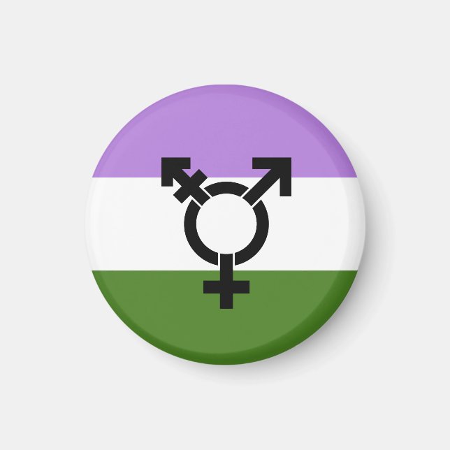Íman Bandeira do Orgulho Genderqueer (Frente)