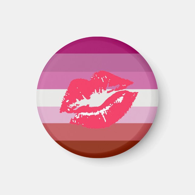 Íman Bandeira do Orgulho Lésbico de Batom (Frente)