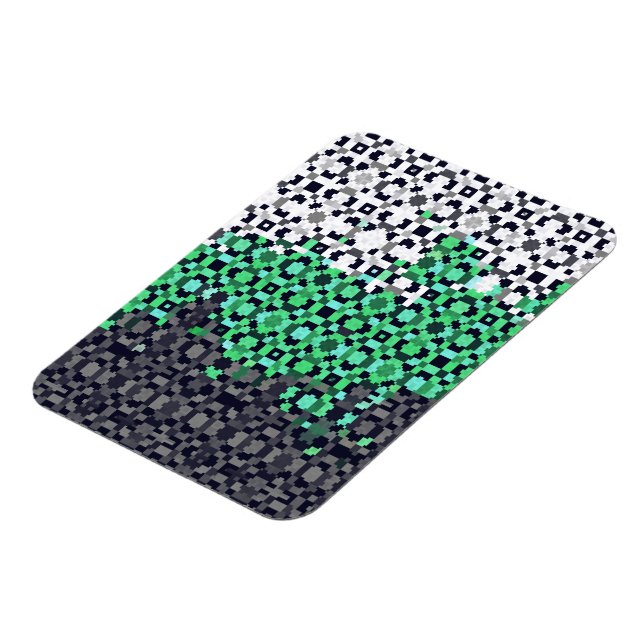 Íman Bandeira do Orgulho Neutrois Abstrata Pixelada Tri (Left Side)