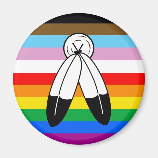 Íman Bandeira do Orgulho Progressivo LGBTQ+ Two-Spirit (Frente)