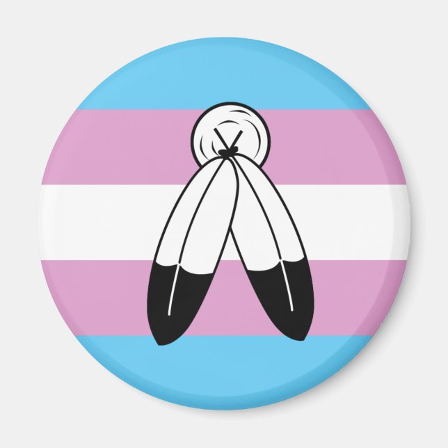 Íman Bandeira do Orgulho Trans Gêmeo Espírito (Frente)
