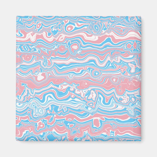 Íman Bandeira do Orgulho Trans Trippy Boho Groovy Listr (Frente)