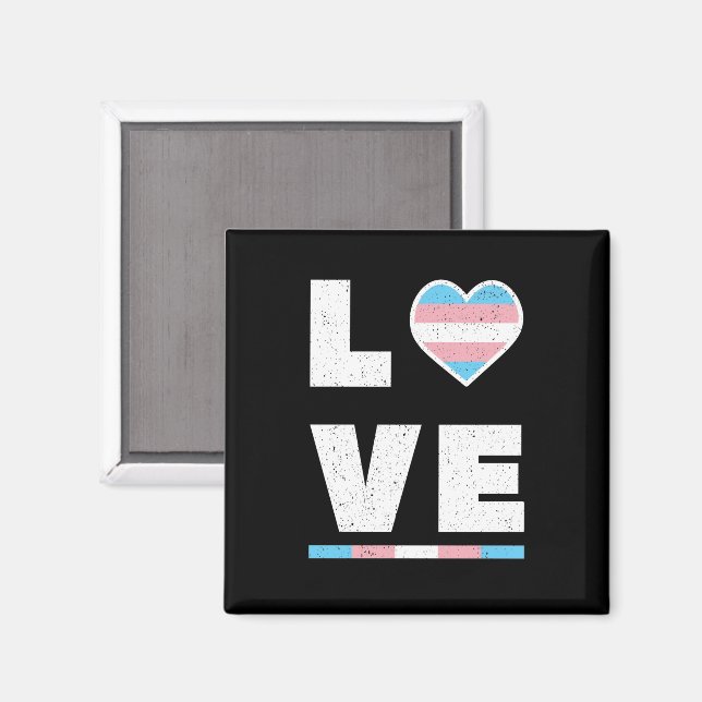 Íman Bandeira do Orgulho Transgênero LGBT Distressed Gr (Front/Back)