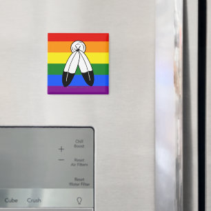 Íman bandeira do orgulho two-spirit SlipperyJoe's simbo