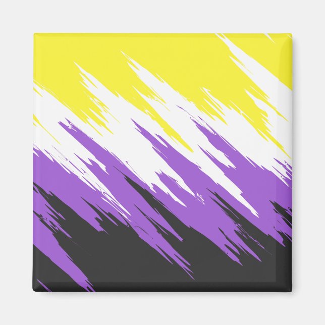 Íman Bandeira do Orgulho ZigZag Abstrato Grunge Funky N (Frente)