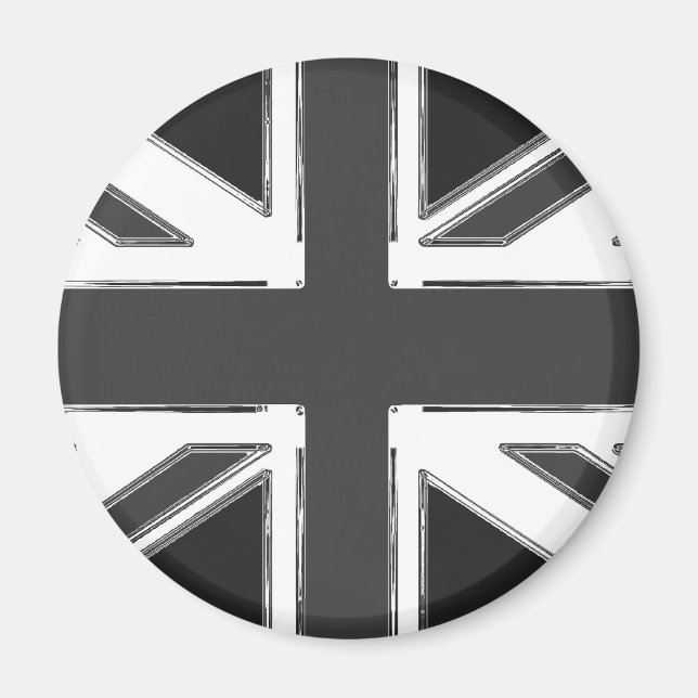 Íman bandeira do Reino Unido - Cromo (Frente)