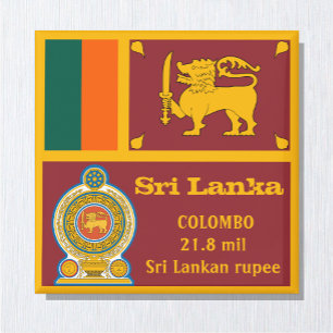 Íman Bandeira do Sri Lanka e Vajra Emblem, fãs de viage
