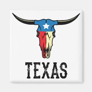 Íman Bandeira do Texan do crânio de Texas Bull Longhor
