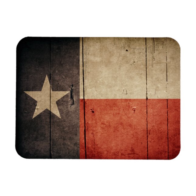 Íman Bandeira do Texas de madeira robusta (Horizontal)