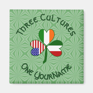 Íman Bandeira do Trevo Personalizada Ítalo-Irlandesa Am