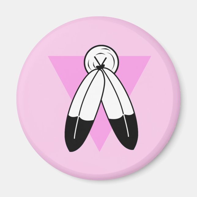 Íman Bandeira do Triângulo Rosa Two-Spirit (Frente)