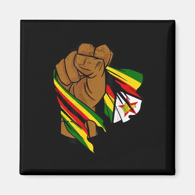 Íman Bandeira do Zimbábue Pride Handfist Heritage Zimbá (Frente)