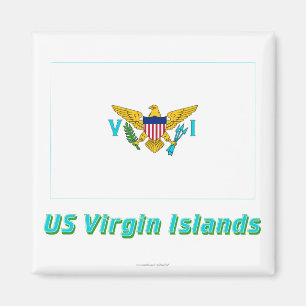 Íman Bandeira dos E.U. Virgin Islands com nome