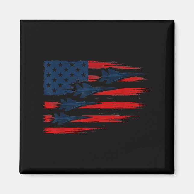 Íman Bandeira dos EUA com Jatos de Caça Desfile Patriót (Frente)