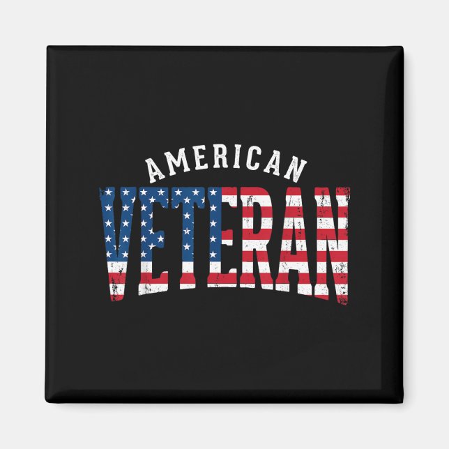 Íman Bandeira dos EUA de Veterano Americano (Frente)