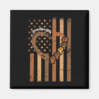 Íman Bandeira dos EUA do Juneteenth Corações Punhos Hom