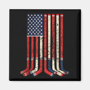 Íman Bandeira dos EUA hóquei sticks patriótico jogador 