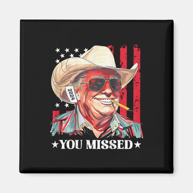 Íman Bandeira dos EUA Trump Cowboy Ocidental Você Perde (Frente)