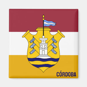 Íman Bandeira e brasão de Córdoba - cidade, Argentina