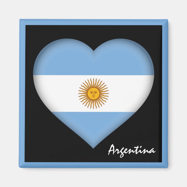 Íman Bandeira e coração argentino, feriado argentino/es (Frente)
